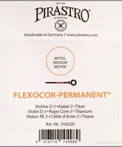 Pirastro Flexocor Permanent D Violin String, Titanium