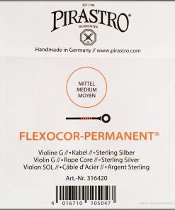 Pirastro Flexocor Permanent G Violin String, Silver Violin Strings