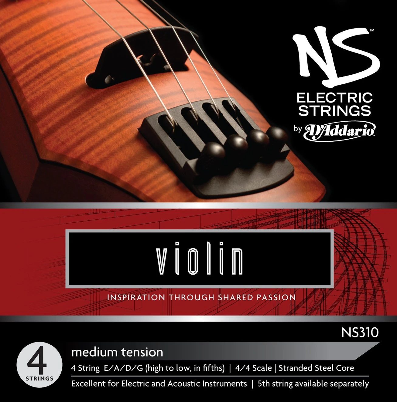 D'Addario D'Addario Violin Strings NS Electric Violin Set NS310