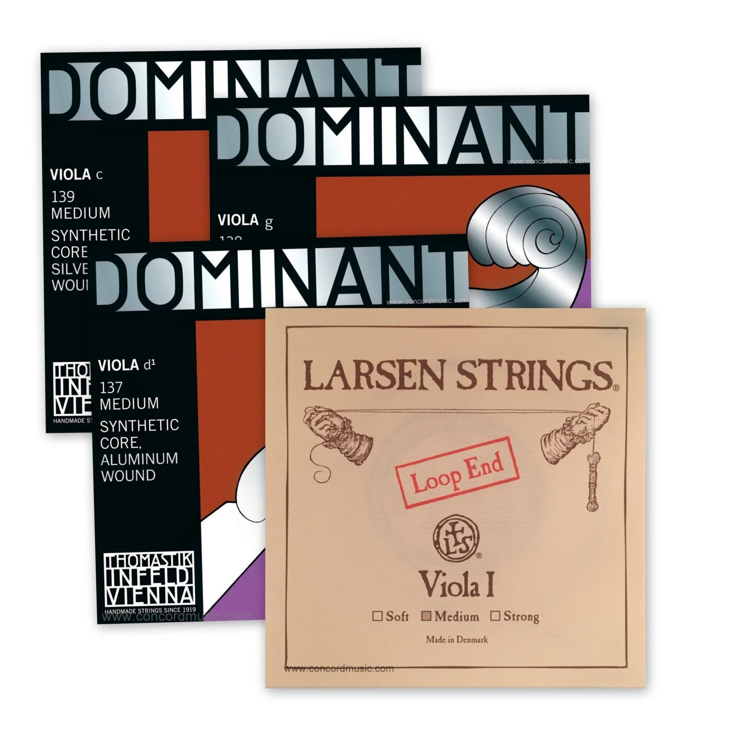 Multi-brand Viola Strings Viola Set: Larsen & Dominant