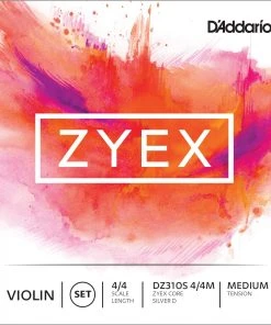 D'Addario Violin Strings Zyex Violin String Set With Silver D