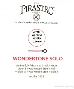 Pirastro Wondertone Solo Advanced Steel E Popular Violin E Strings